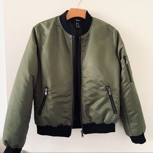 Forever 21 Olive Bomber Jacket